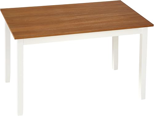 Miniatura 4 de Juego de mesa de madera maciza de 5 piezas, juego de mesa de comedor para 4, mesa de cocina rectangular estilo granja, juego de mesa de comedor