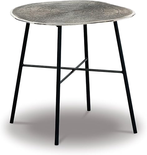 Signature Design by Ashley Laverford - Mesa auxiliar contemporánea, Chome y negro