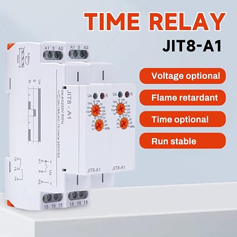 Time Delay Relay DIN Rail Mount Mini On Delay Timer 0.1s-10 Days 16A