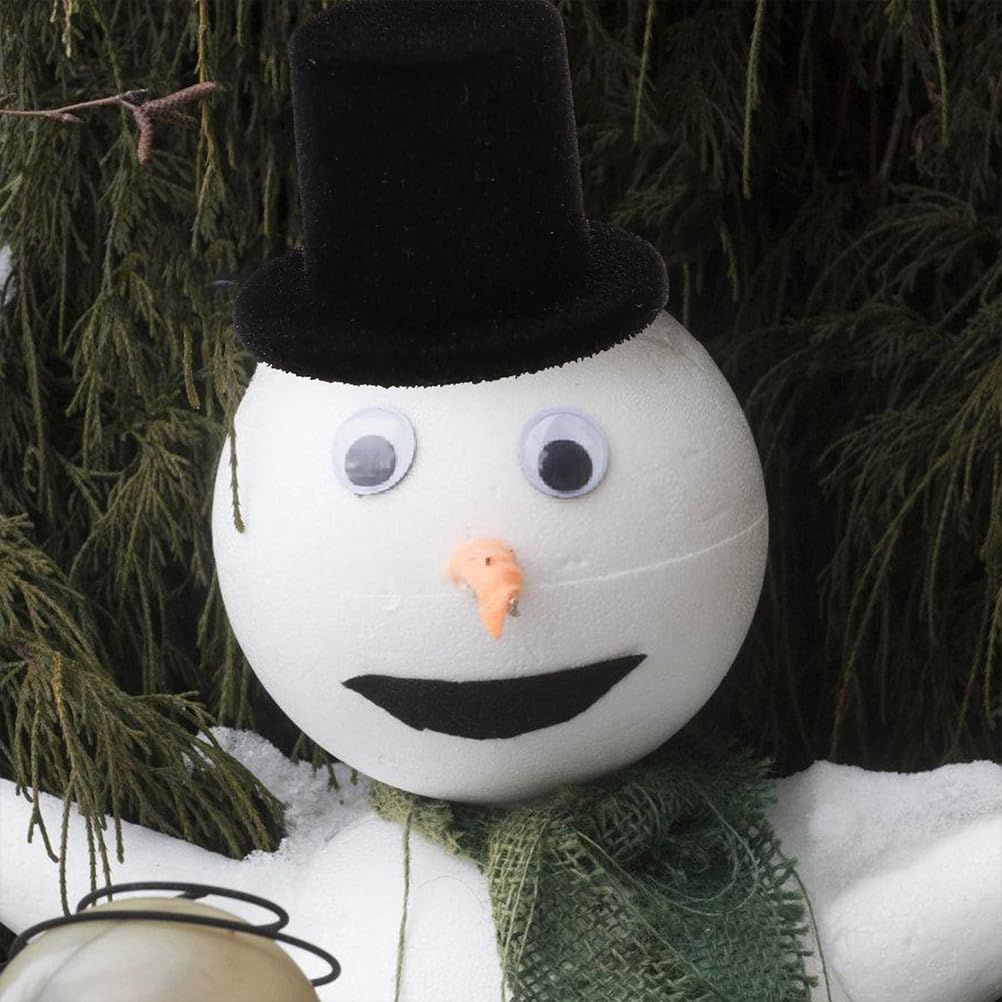 DOITOOL 15 Pcs Mini Doll Hats for Crafts Decorative Snowman Hats Diy Christmas Snowman Accessories Flocking Holiday Decoration image 5