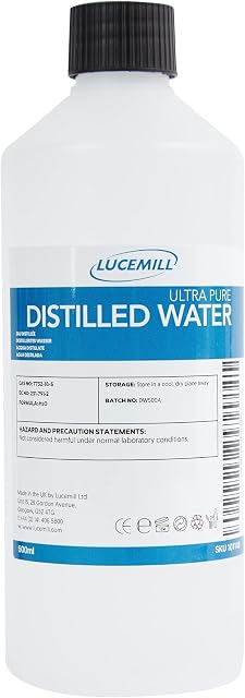500ml Distilled Water - 100% ULTRAPURE H20