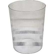 Clear Trash Can,Space Saving Trash Wastebasket,Transparent Trash Can, Multipurpose Stylish Simple Round Shape Large Capacity Waste Basket for Bathroom Bedroom Kitchen Office