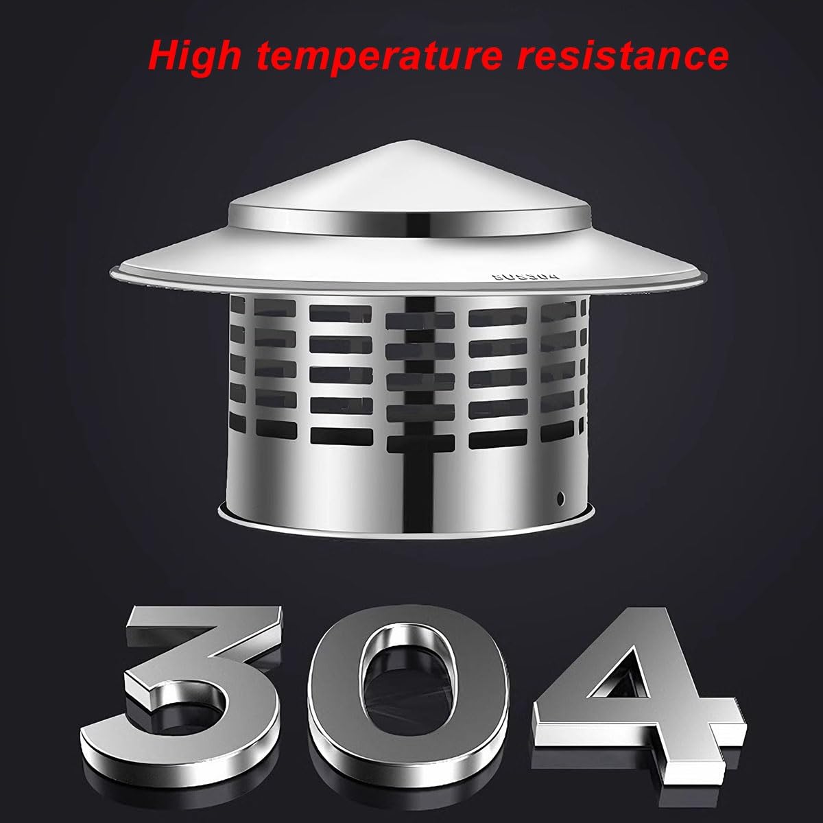 Acero Inoxidable 304 sombreretes de Chimenea 40 mm 50 mm 63 mm 75 mm, Parte Superior cónica sombrerete de Chimenea con Malla, Todo Weather sombreretes de Chimenea Techo Superior Vent