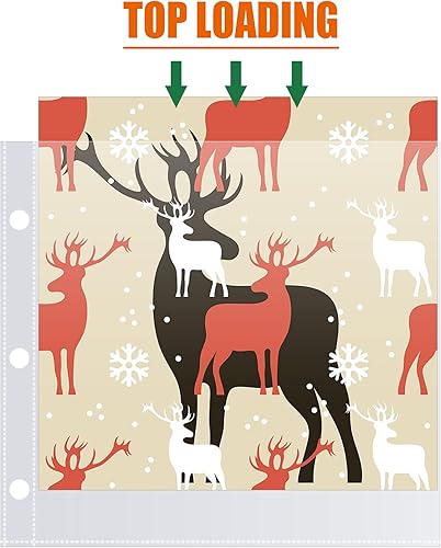 Miniatura 5 de Protectores de páginas de álbumes de recortes de 12 x 12 pulgadas, paquete de 50 unidades, pesados, carpeta de recortes y páginas de repuesto de