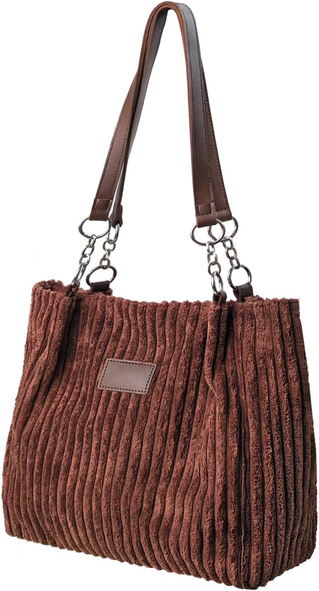 Ulisty Women Corduroy Tote Bag - Casual Shoulder Bag for Daily Shopping & Fashion