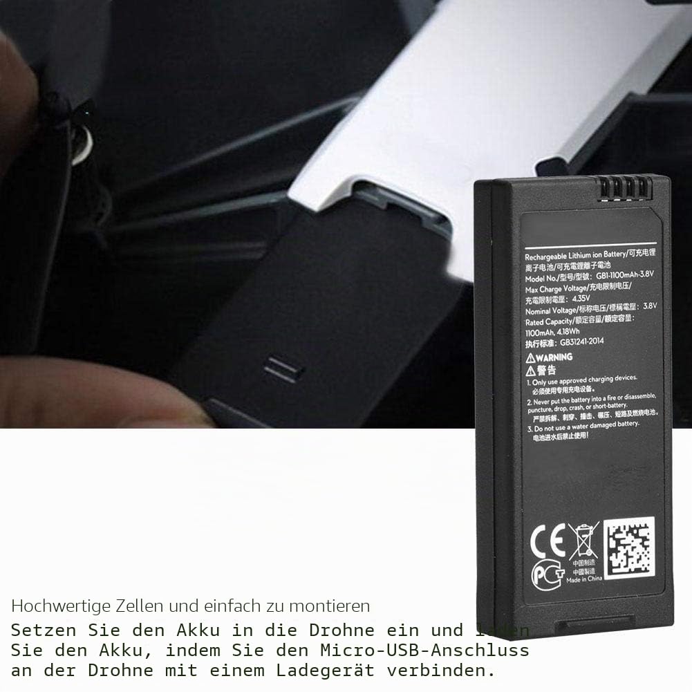 3,8 V 1100 mAh Flugbatterie Emergency für RC Quadcopter Ersatzteile Drohnenbatterie Mountaineering Camping