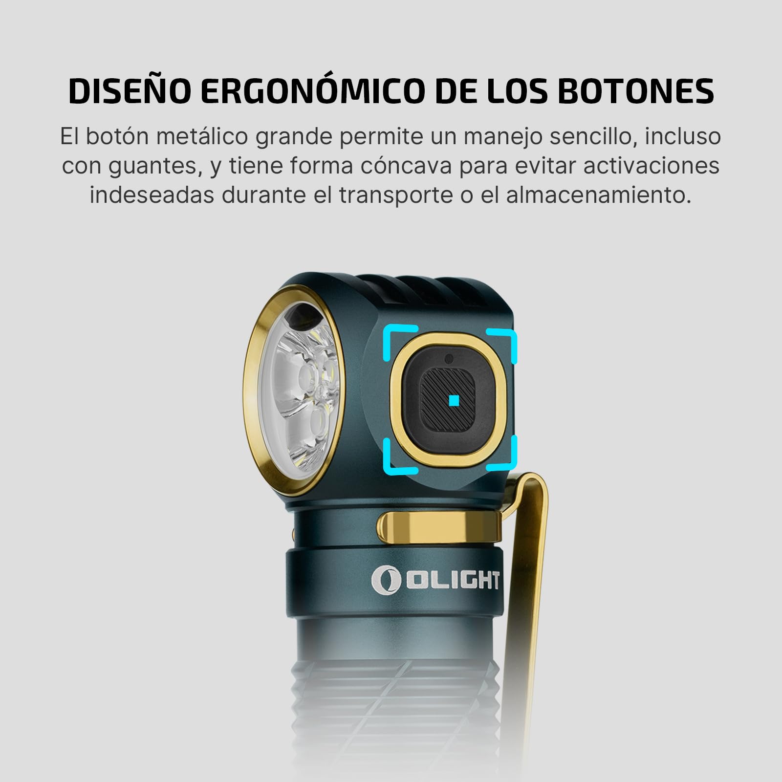 OLIGHT Perun 3 Linterna Frontal LED Recargable Ángulo Recto 3000 Lúmenes 160 Metros 20 Días Pesca