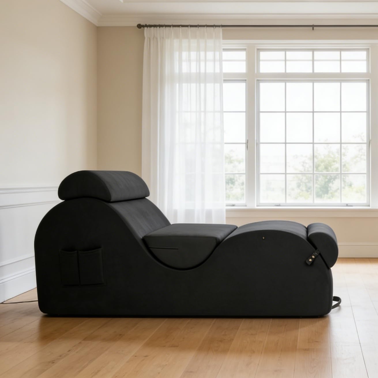 STSERT ZONE Chaise Lounge Chair for Yoga Large Black
