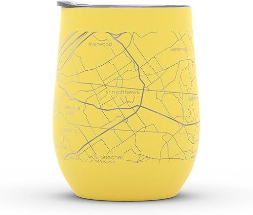 Vista 1158 de Well Told Lexington Kentucky Map - Vaso de vino aislado con grabado de mapa de Kentucky, taza de acero inoxidable grabada (12 onzas, verde domingo)