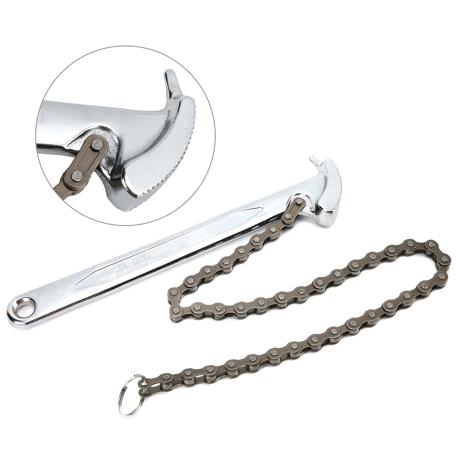 Hyuduo Chiave a catena 9 pollici, chiave a tubo regolabile Chiave a catena a cricchetto Strumento accessorio filtro olio