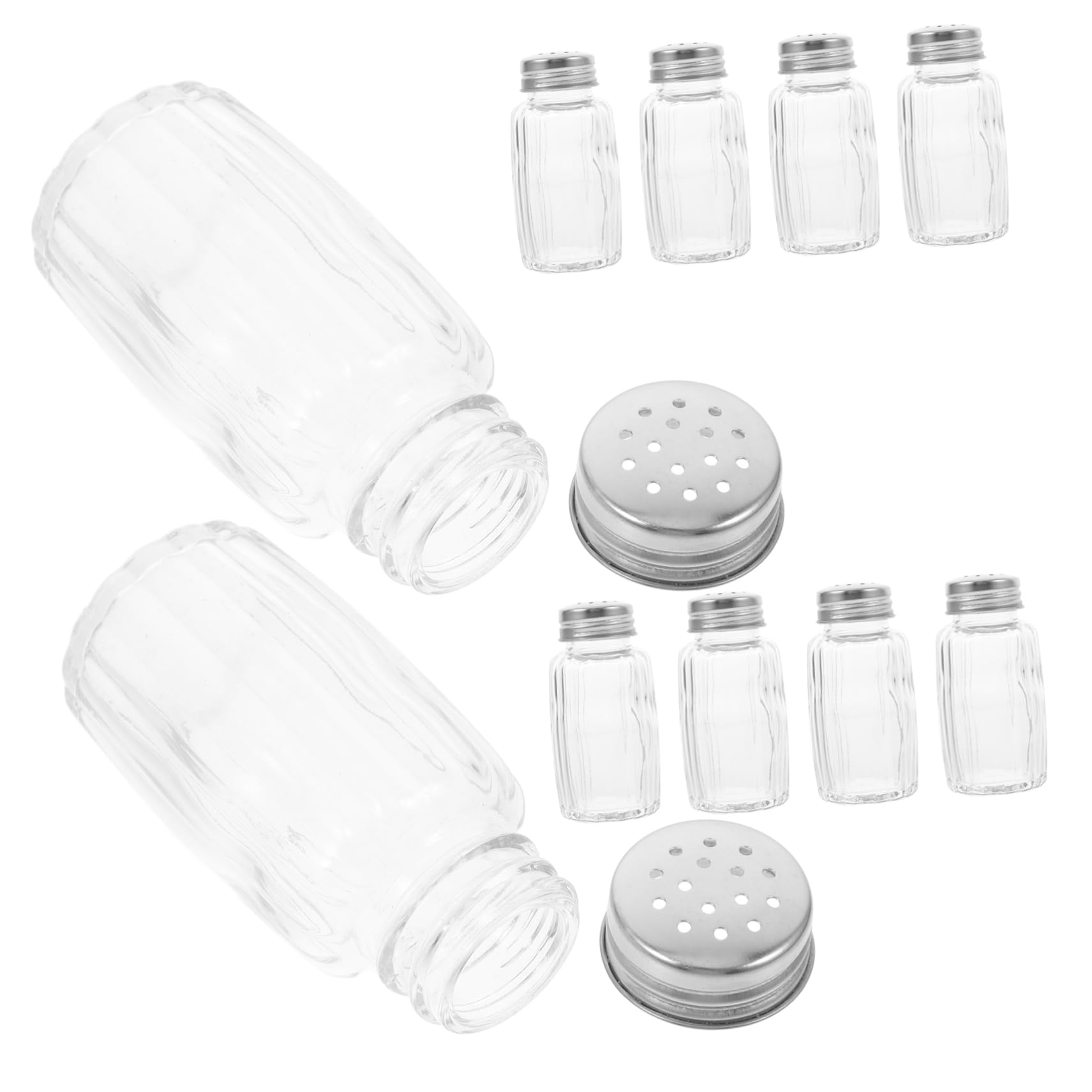 HOMOCONO 10pcs Condiment Bottles with Lid Versatile Seasoning Dispenser for Kitchen Use Easy Pour Design Lightweight Containers for Salt Pepper and More