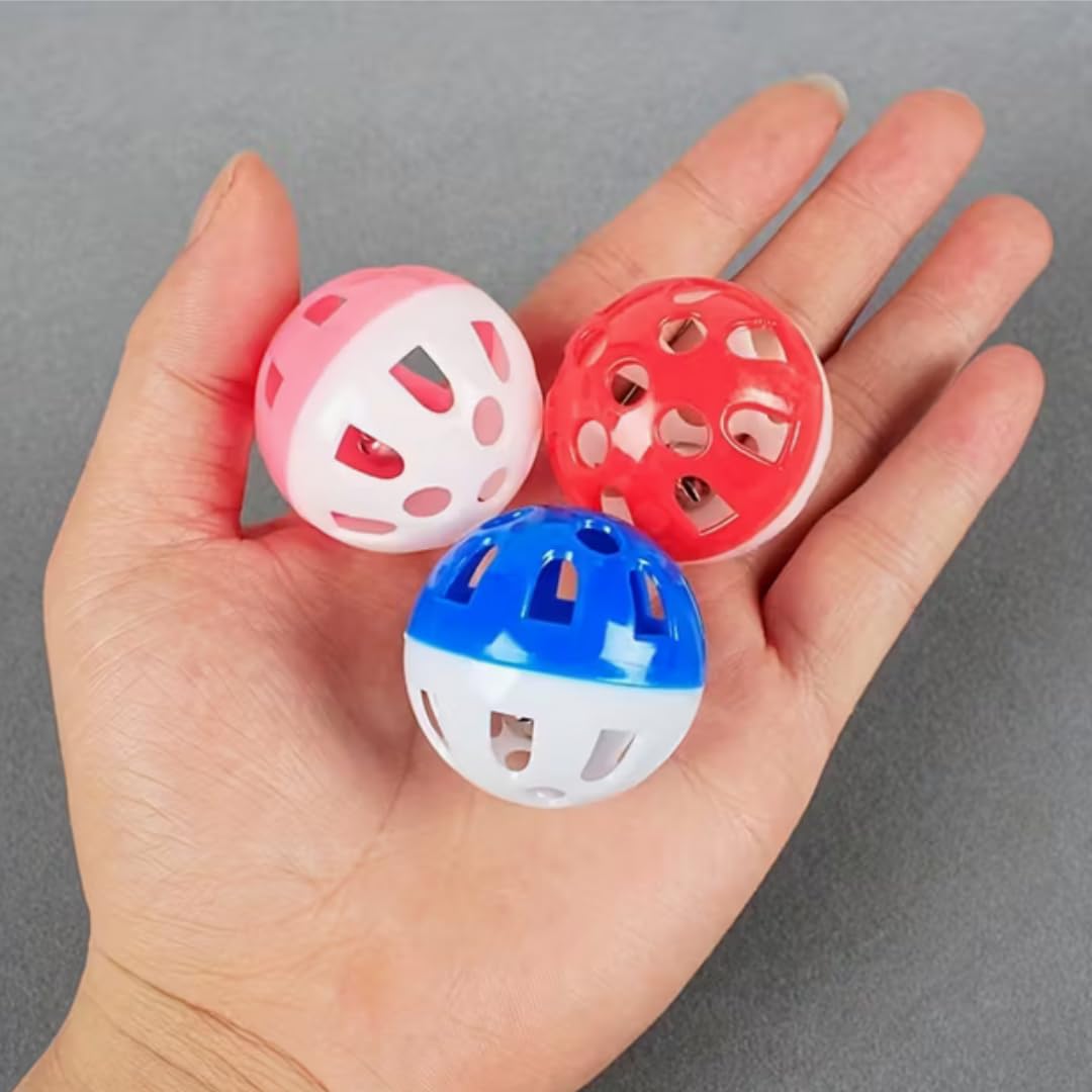 PARENCE - Set de 4 Pelotas de Juego para Gatos 4 cm – Juguetes Interactivos con Campana – Accesorio para Diversión y Ejercicio Gatito y Gato Adulto