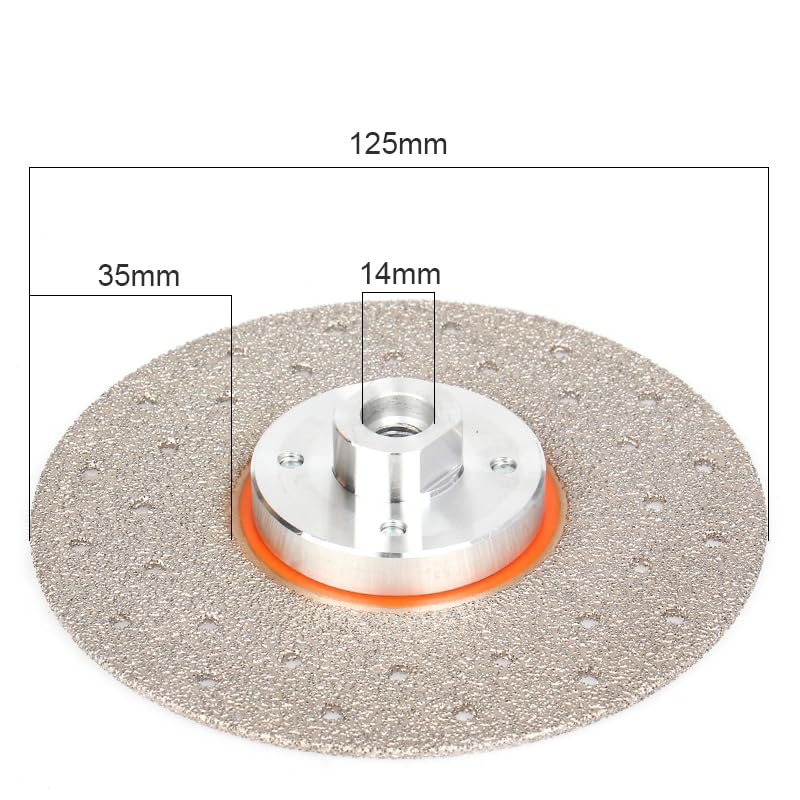 100/115/125mm M14 Filetto Gambo Disco diamantato brasato sotto vuoto for smerigliatrice angolare Ruota da taglio Lama for piastrelle di ceramica(125mm)