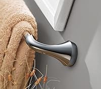 Vista 3 de Moen YB2818BN Eva Collection Transitional 18-Inch Wall-Mounted Single-Towel Bar, Hand Towel Storage Rod in Brushed Nickel for Bathroom