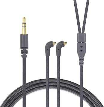 HBC13 Earphone Cable ER4SR Re-Cable 4-Core High Purity OFC Silver Plated 3.5mm Re-Cable Compatible with Etymotic ER4SE ER4XR ER3XR and Other ER Series Earphones Straight Type 120cm