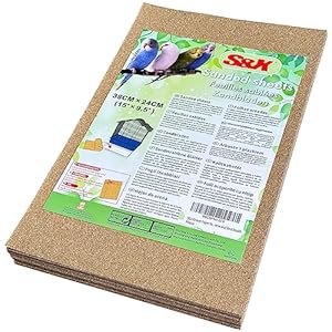 S&X Gravel Paper for Bird Cage 30-Pack 15″ x 9.5″ Bird Cage Liners Disposable for Enhanced Hygiene and Bird Health