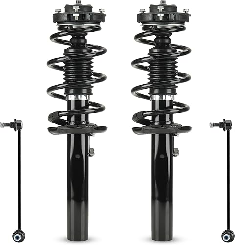 Puntales delanteros con conjunto de amortiguador de resorte helicoidal + eslabones de extremo de barra estabilizadora para Audi A3 Quattro,