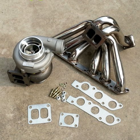 GOWE Exhaust Manifold+Turbocharger for Exhaust Manifold+Turbocharger GT45 Oil Coold Turbine AR 0.84 Compressor AR 0.70 For Lexus IS300 GS300 2JZGE 2JZ-GE