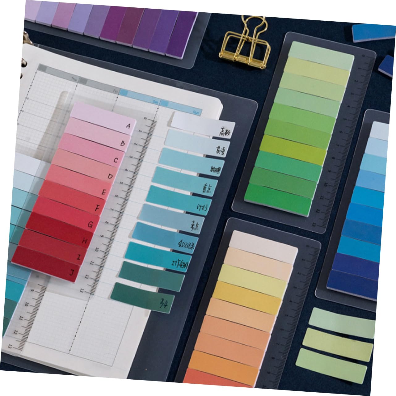 Uonlytech 12 Sätze Multi Funktionale Haftmarker Pastellfarben Transparente Buch Tabs Selbstklebende Seitenmarker für Büro und Zuhause pro für Notizen und Organisation