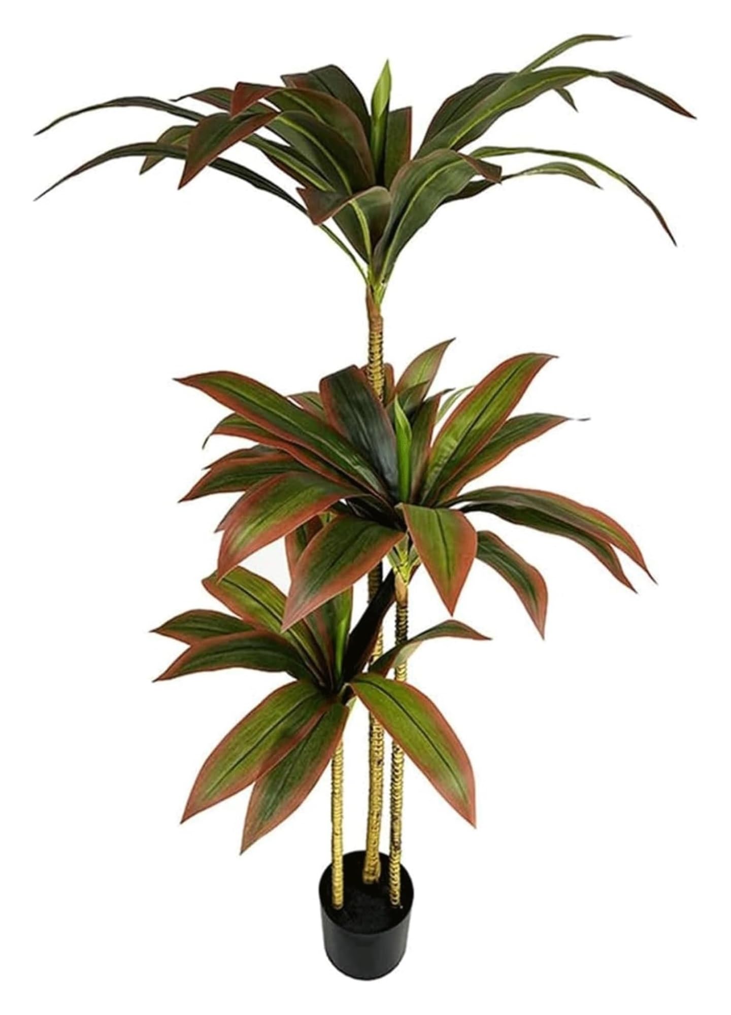 SWENEEN Indoor 130Cm/4.2 Feet Artificial Tree Simulated Iron Red Edge Tree Fake Trees In Pot For Home Office Simulation Tree Decor Faux Tree Artificial Tree,