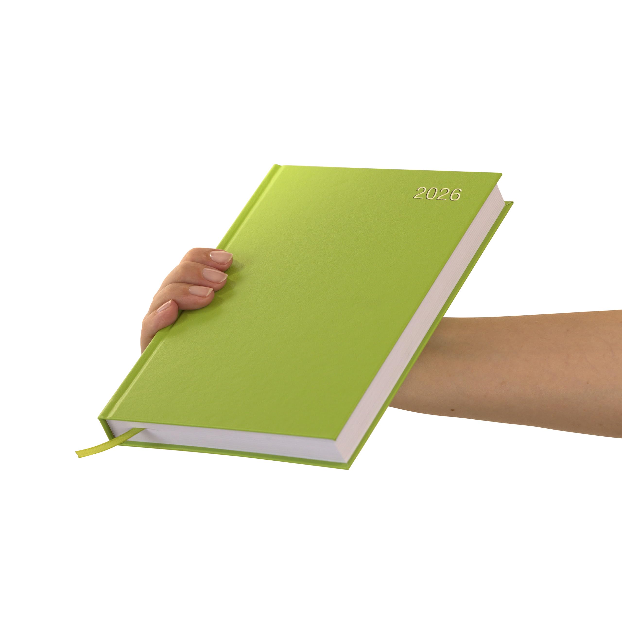 evelay 2026 Diary A4 A5 Day to Page Hardback Full Year Planner Organiser Journal (A5 Page a Day, Lime) - Image 2