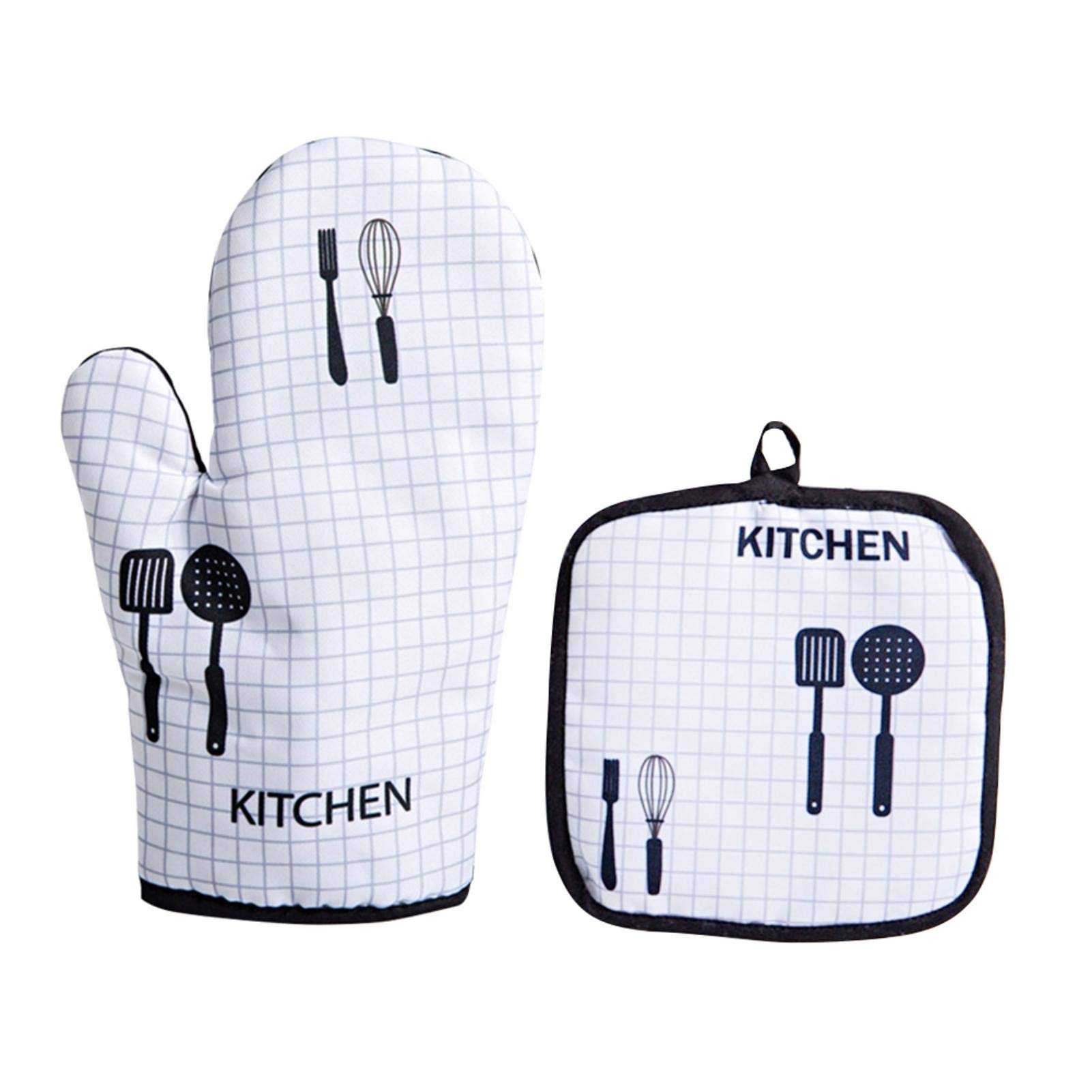 Oven Gloves | Breathable and Soft Oven Mitts and Pot Holders with Hanging,Anti-scalding Cute Oven Mitts for BBQ Grill Baking and