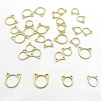 Vista 1 de 30 marcadores de punto de tejer de metal con forma de cabeza de gato para tejer y tejer a ganchillo, 2 tamaños, tapones de agujas doradas
