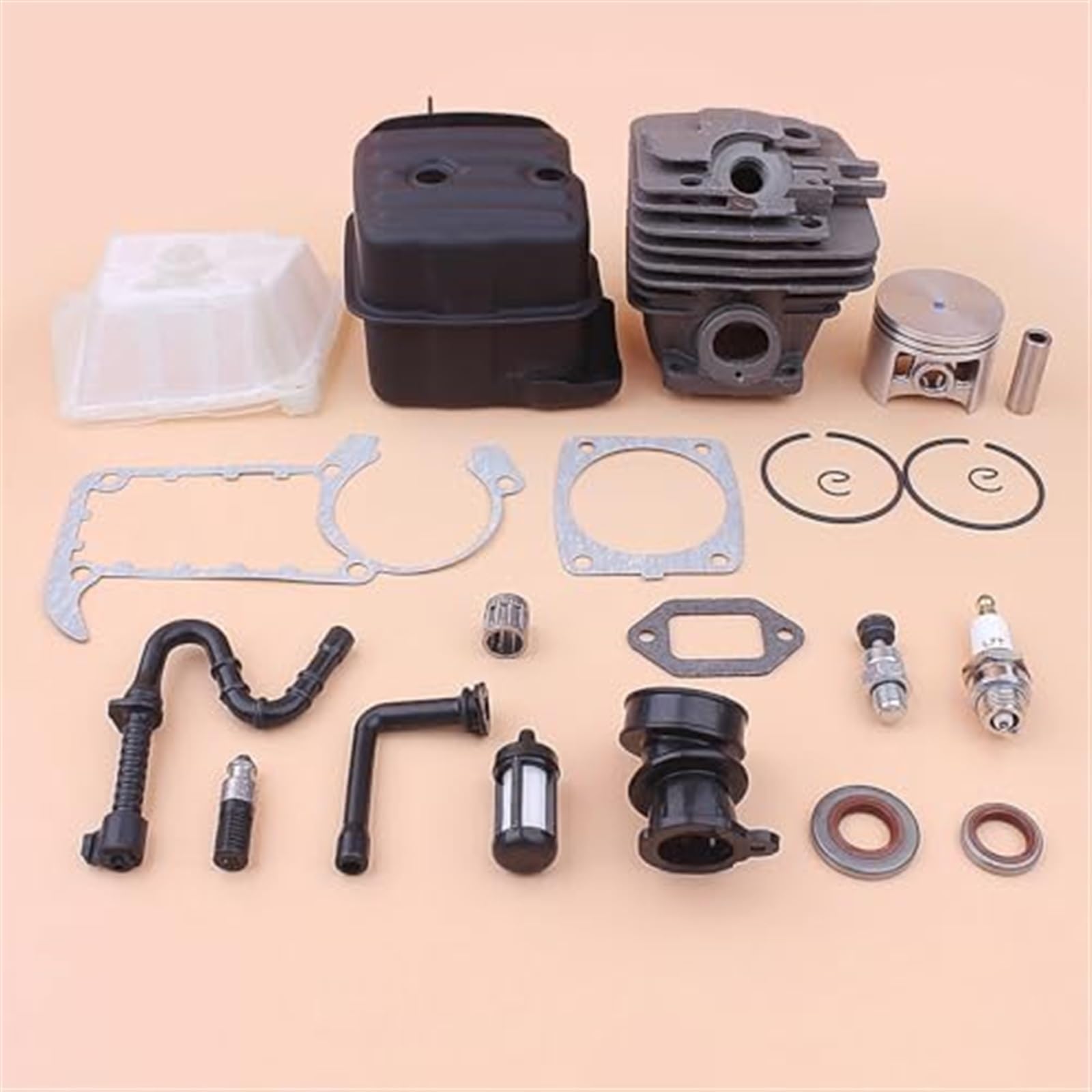 49mm zestaw tłumika wydechowego tłoka cylindra, dla STIHL, MS361 MS 361 przewód filtra oleju paliwa powietrza uszczelka wlotu powietrza 1135 020 1202 zestaw do regeneracji silnika