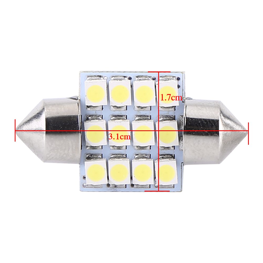 12 Lampadine LED Siluro Per Auto - 12V, Bianco Luminoso, Per Luci Interne E Bagagliaio - Foto 3