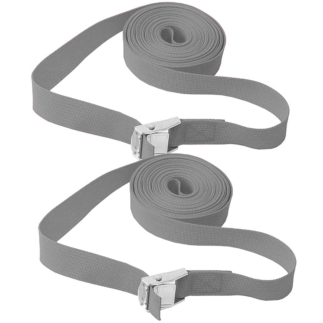 2 confezioni di cinghie di ancoraggio con fibbia a camma in metallo, cinghie di ancoraggio for camion da carico, barche, motociclette, kayak, carico fino a 551 libbre(Gray,6.0m/19.7Ft)