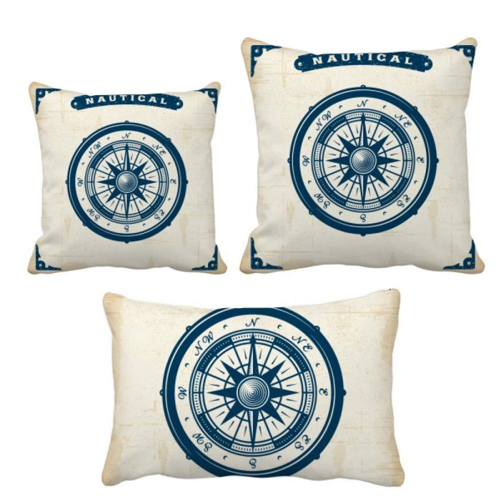 Housse de coussin boussole océan militaire DIYthinker pour décoration maison