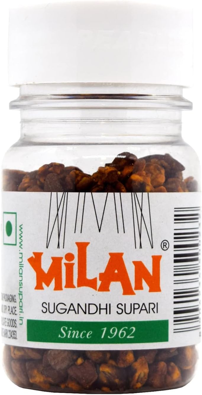 Milan Sugandhi Supari - 1 Bottle|Enjoy The Original|Swad Aur Sugandh Ka Madhur|Mouth Freshener|Supari Mukhwas|Mint|After Meal Snack|Betel Nut|Flavoured Arecanut|- 100 Gram