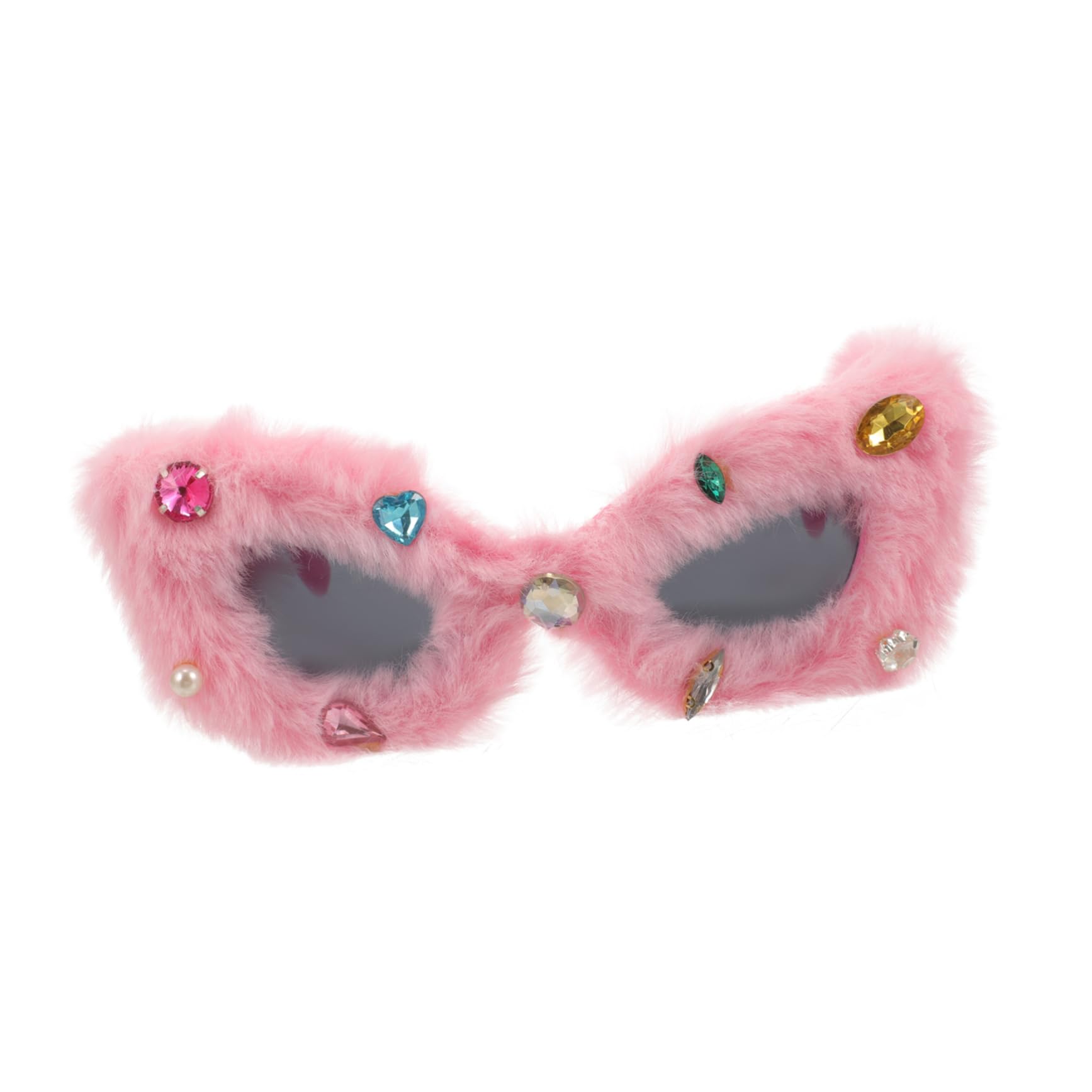 Healvian Gafas De Sol De Peluche Gafas De Sol Con Lentes Borrosas Divertido Mujer Gafas De Sol Rosas Esponjosas Pelo Gafas De Sol Originales Adulto Anteojos Borrosos Felpa