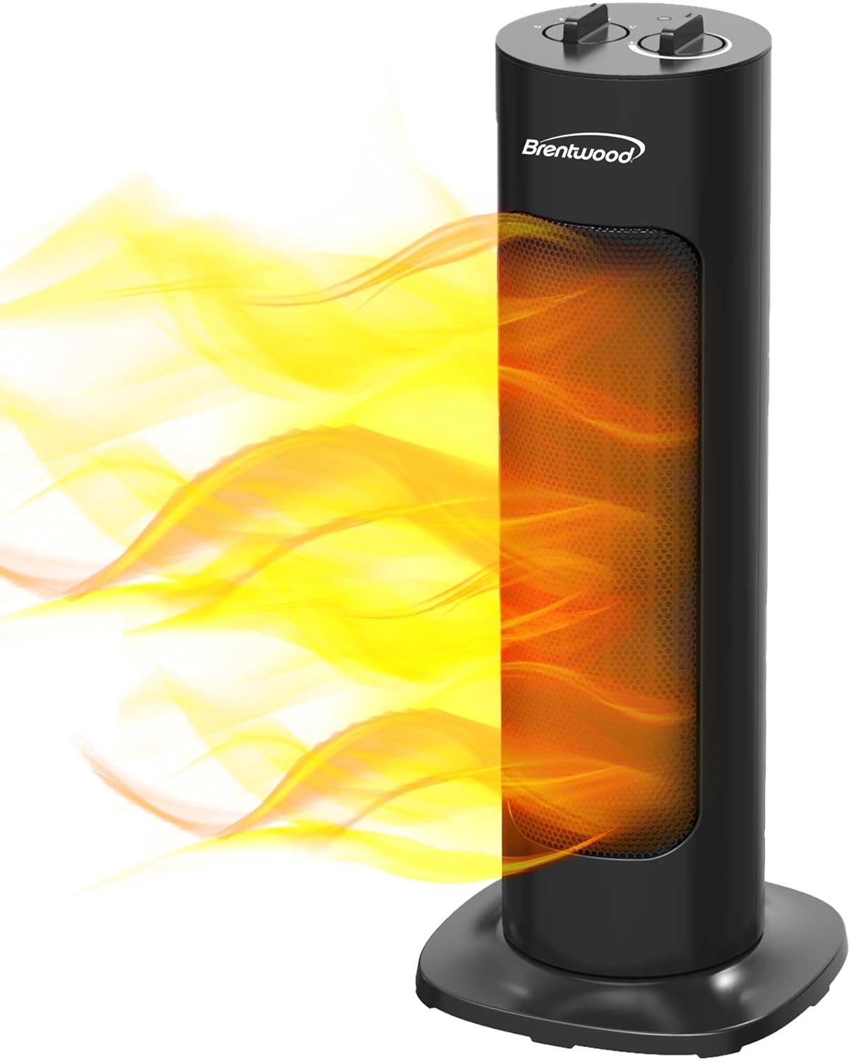 Brentwood H-C1618BK 1500-Watt Portable Oscillating Ceramic Tower Space Heater, Black