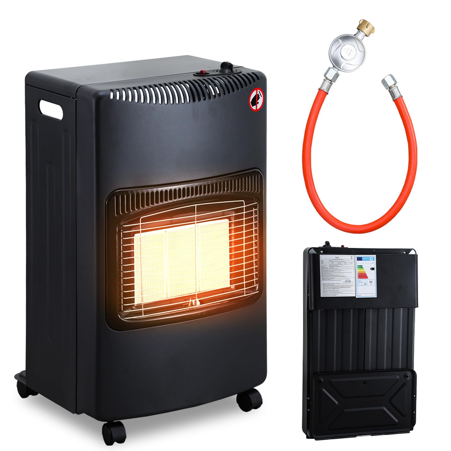 Stufa a gas da 4200 W, a infrarossi, 3 livelli di calore