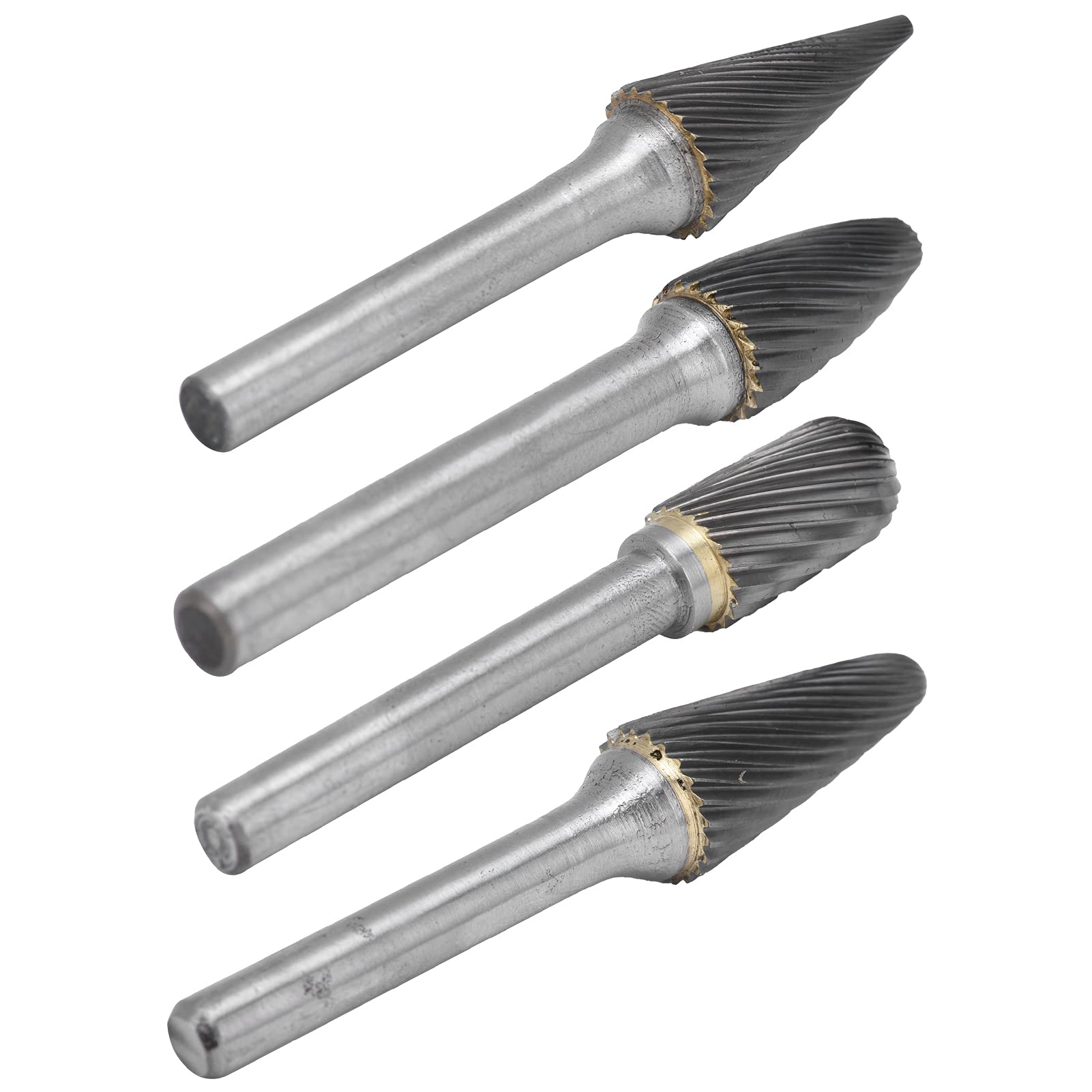 4 piezas de fresa de carburo de 12 mm, fresa rotativa de acero de tungsteno de doble corte, fresas de corte duraderas tratadas térmicamente para el rectificado de metales y madera,