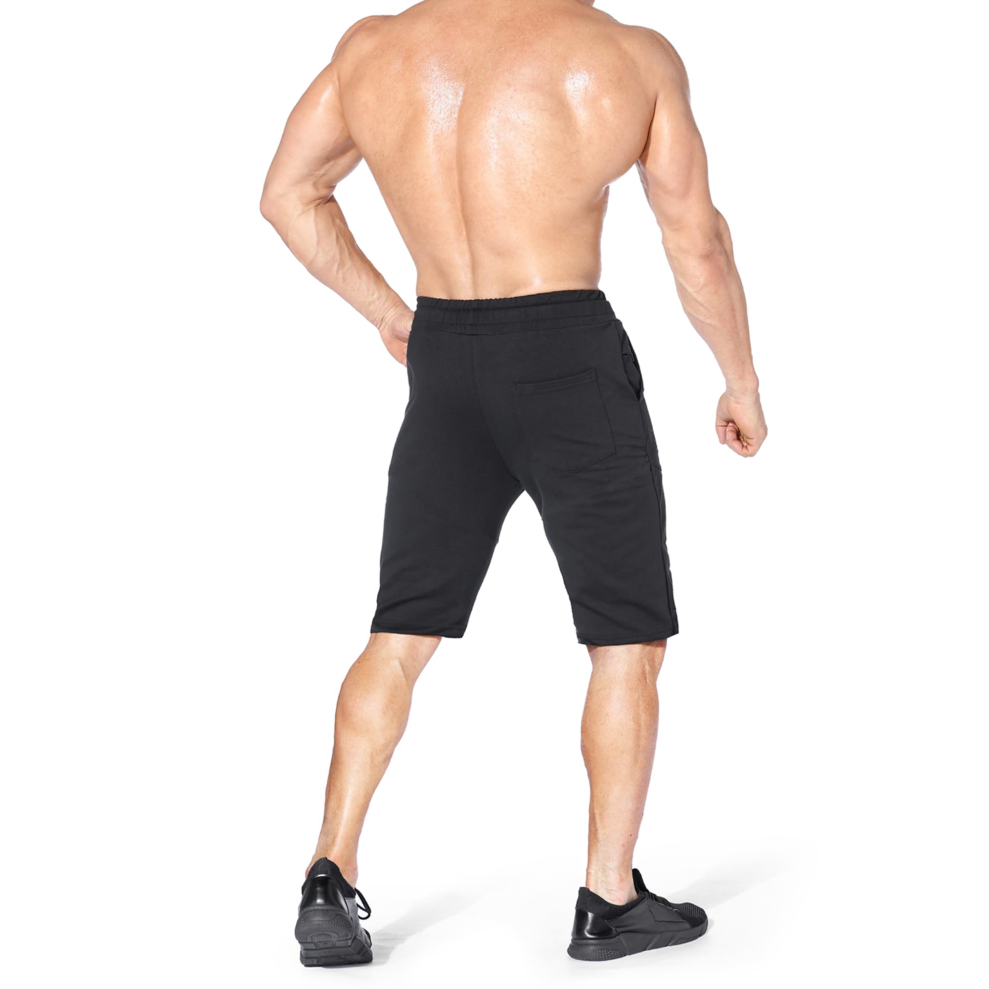 BROKIG Gym Shorts Herren Baumwolle Fitness Kurze Hose | Sporthose Herren Kurz mit Reißverschlusstasche, atmungsaktiv Laufshorts herren, Trainingsshorts herren