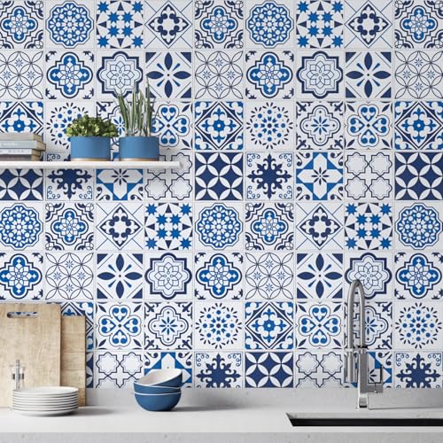 Timeet Blue Wallpaper Glossy Surface Thicken Waterproof...