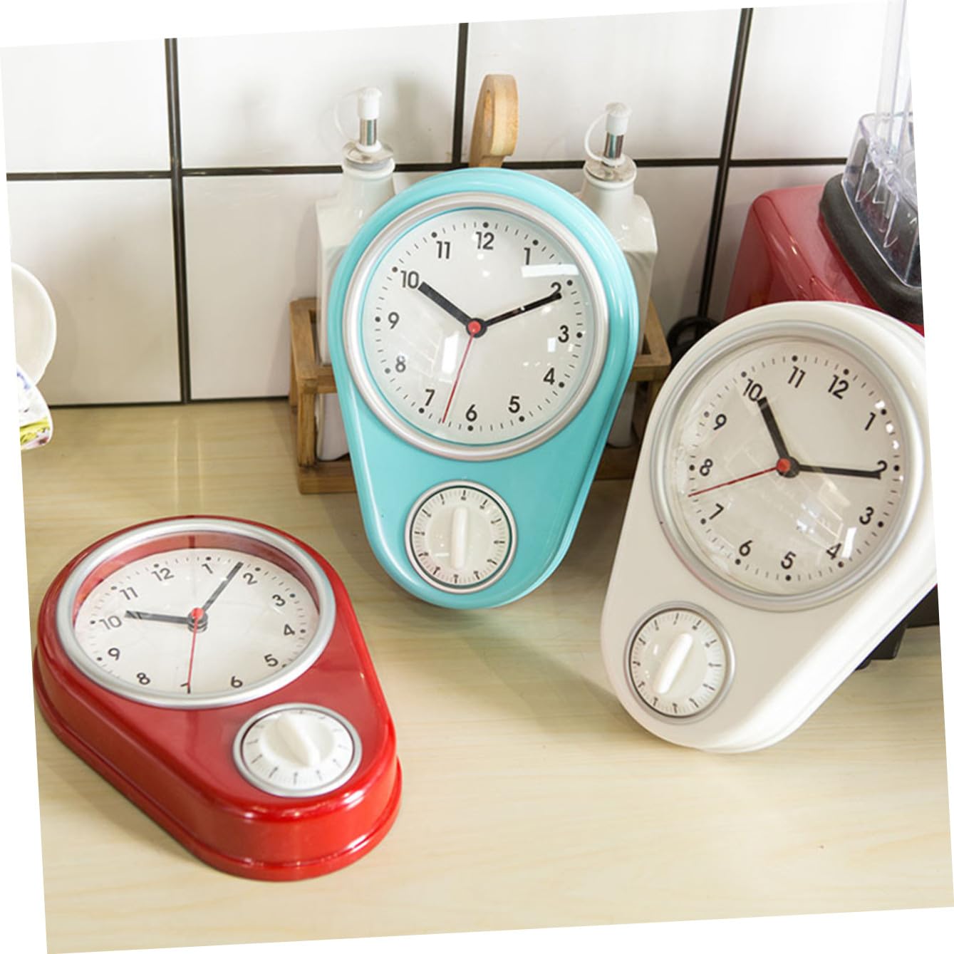 Temporizador Batería de de Pared Cocina Azul de Plástico | Estilo Moderno, Hogar, Montaje en Pared, Apariencia Bonita, Decoración Doméstica