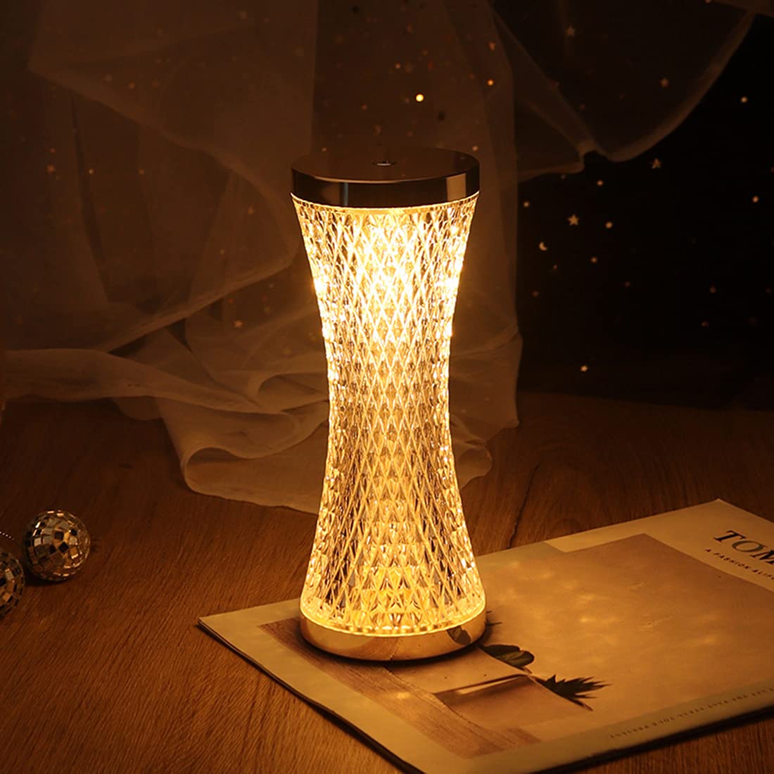 Lampada da comodino a LED senza fili Luce notturna ricaricabile portatile 1000mAh Lampada da scrivania dimmerabile a 3 colori a batteria per soggiorno di hotel Camera da letto Ristorante Caffetteria