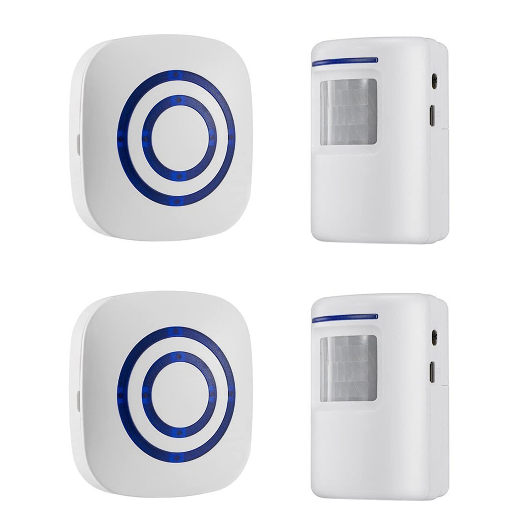 Door Chime, Rilevatore di Sensori di Movimento Wireless per di Sicurezza per con 2 Ricevitore Plug-in E 2 Rilevatore PIR Resistente Alle Intemperie Spina UE()