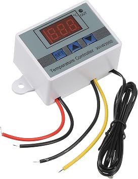 MECCANIXITY 2 Pack XH-W3002 10A DC 12V Digital LED Temperature Controller Thermostat Heating and Cooling Control Switch for Fridge Greenhouse Farm