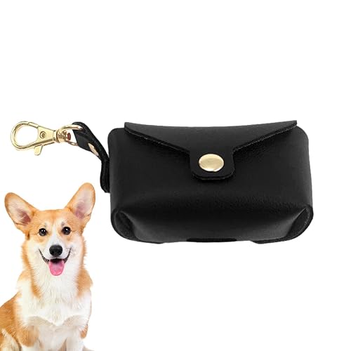 Dispensador de bolsas para caca de perro, dispensador portátil para bolsas de basura con mosquetón