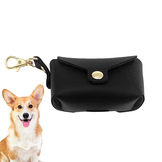 Dispensador de bolsas para caca de perro, dispensador portátil para bolsas de basura con mosquetón