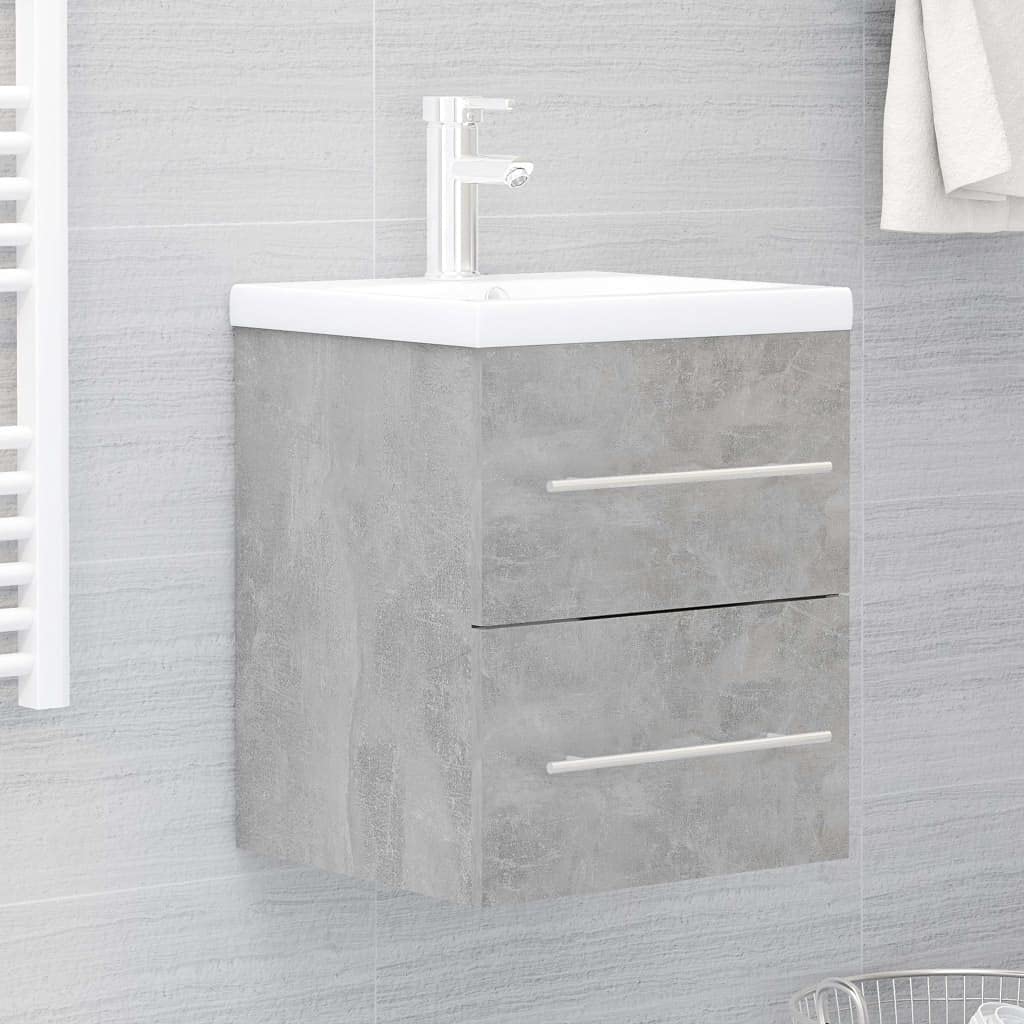 Mueble de lavabo moderno gris para baños pequeños 1