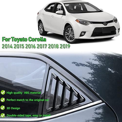 Miniatura 2 de BOYOUS 2 rejillas de ventana laterales traseras de ABS estilo carreras, persianas de ventilación de aire, accesorios de decoración exterior para