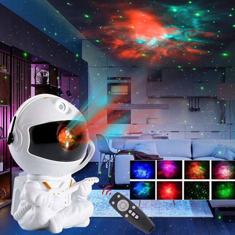 One94Store Astronaut Galaxy Projector Night Light – 360° Rotating Nebula Star Projector with Remote, Timer & Adjustable Head – LED Space Lamp for Kids’ Bedroom, Home & Party Décor (Guitar Astronaut)