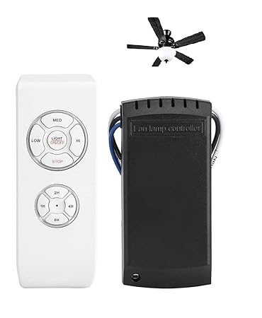 Blackt Electrotech Fan Remote Controller, 4 Timing 1000 Watts Total Load Power 3 Speeds Universal Ceiling Pendant Fan & Lamp Wireless Remote Controller Kit for Home, Black