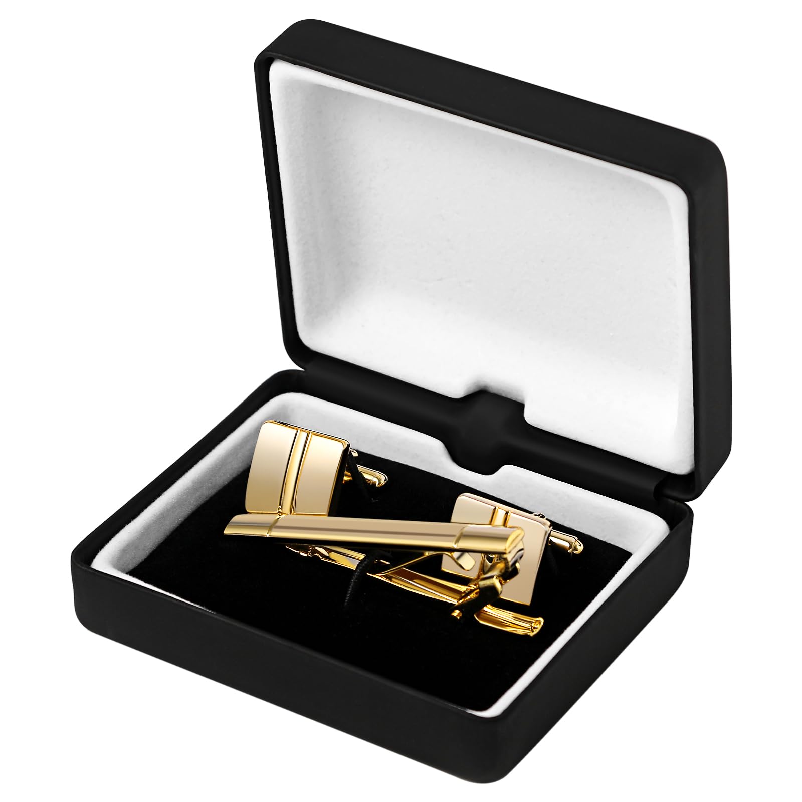 Avaner Ensemble de Boutons Manchette et Pince Cravate Homme: Boutons Manchette et Pinces Cravate Carré avec Coffret Cadeau pour Mariage, Cérémonie- Cadeau Anniversaire Fête des Pères