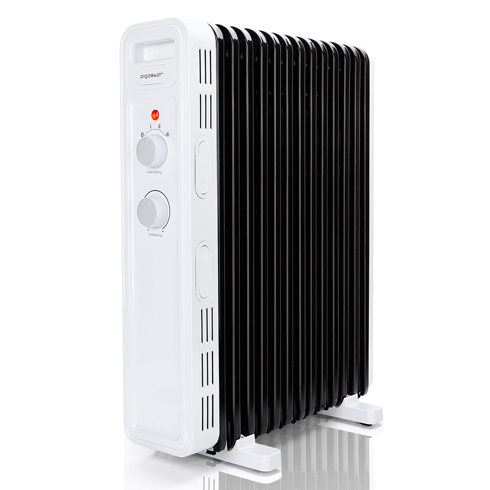 AIGOSTAR LUKE- radiatore ad olio elettrico, 11 Elementi, 2300 W. Termostato Regolabile, 3 Impostazioni di Calore, Risparmio Energetico, Protezione da Surriscaldamento e Antiribaltamento, 20mq